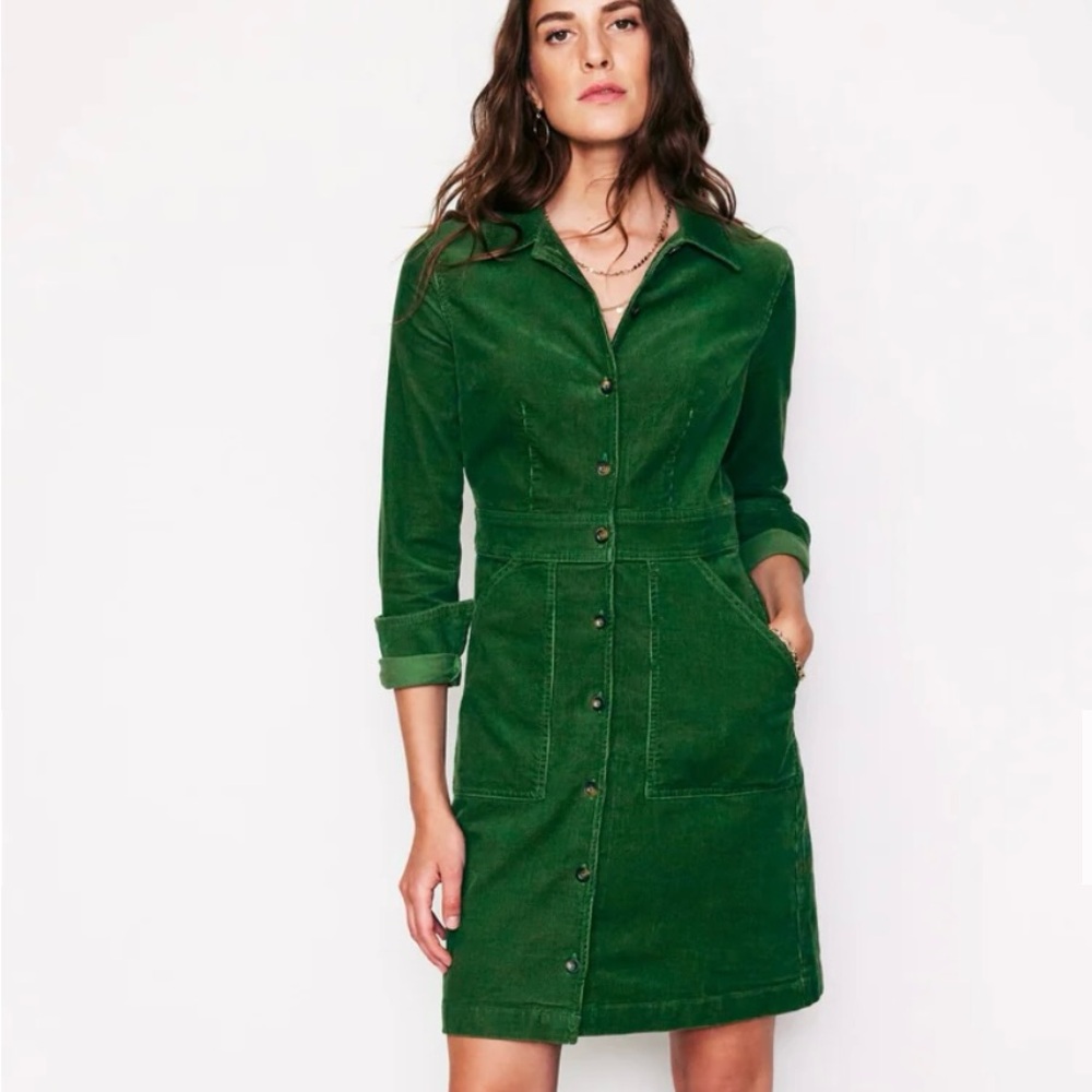 Boden Forest Green Long Sleeve Dress Size 4